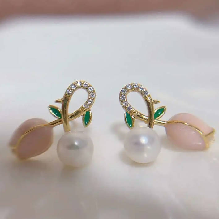 925 Silver Natural Freshwater Pearl Earrings