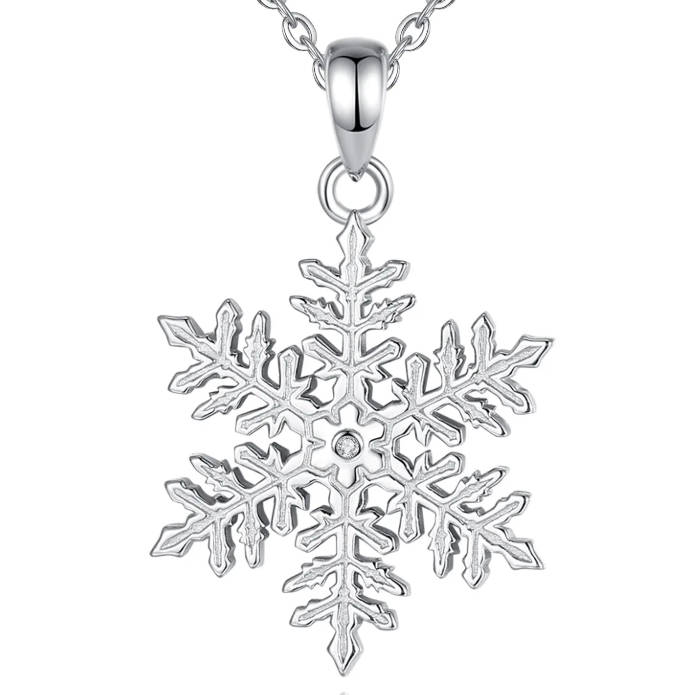 Christmas Gift 925 Silver Snowflake Necklace