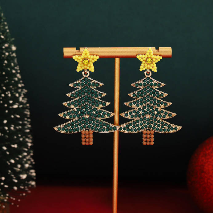 Seed Bead Jewelry Holiday Earrings Jewelry Christmas Tree Earrings