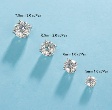 0.5ct 0.6ct 0.8ct 1.0ct 925 Sterling Silver Diamond Earring Moissanite Wedding Stud Earrings 3