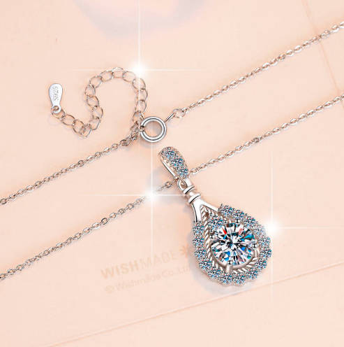Round Moissanite Pendant Necklace Jewelry Women's Fine Jewelry 3