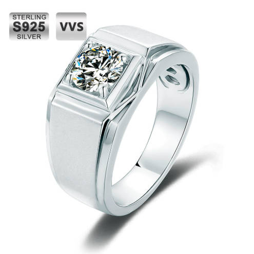 Wedding 1CT Colorless VVS1 925 Sterling Silver Handmade Moissanite Engagement Ring