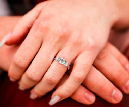 Wedding Rings S925 Sterling Silver Three Stone Moissanite Ring for Women 4