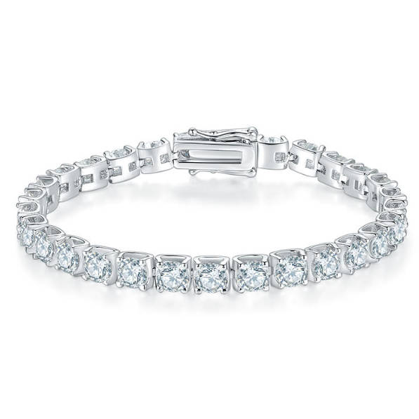 925 Sterling Silver Moissanite Tennis Bracelet D Color VVS Diamond Bracelet